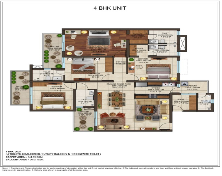 4 BHK 2620 Sq.ft. Apartment for Sale in Sector 1 Greater Noida West