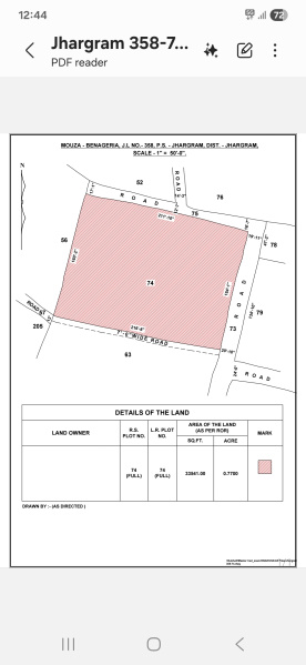  Commercial Land 33541 Sq.ft. for Sale in Jhargram, Medinipur