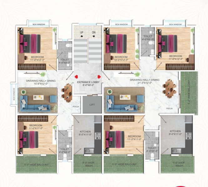 3 BHK 1000 Sq.ft. Apartment for Sale in Trimurti Nagar, Nagpur