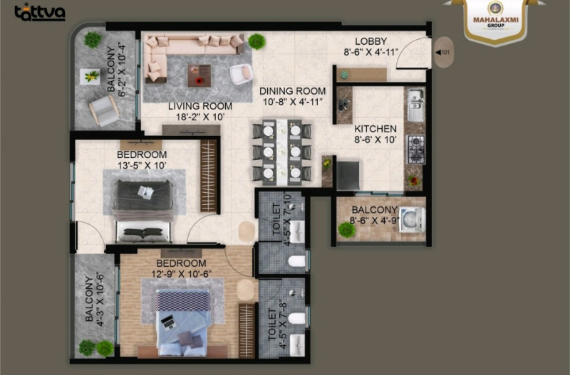 2 BHK Apartment 1201 Sq.ft. for Sale in New Manish Nagar, Nagpur