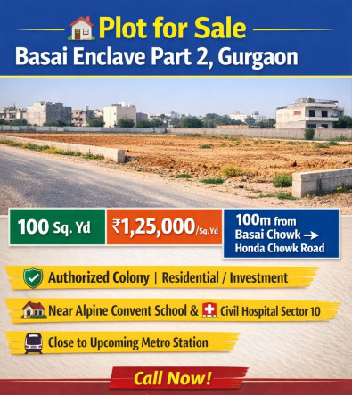  100 Sq. Yards Residential Plot for Sale in Basai Road, Gurgaon