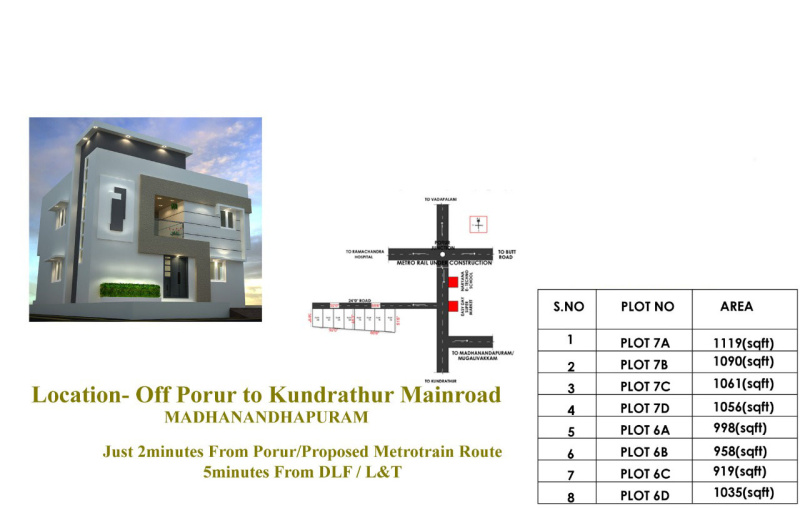  1090 Sq.ft. Residential Plot for Sale in Porur, Chennai