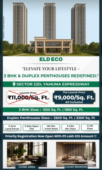 3 BHK Apartment 1550 Sq.ft. for Sale in Yamuna Expressway, Greater Noida