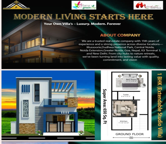 1 RK Villa 650 Sq.ft. for Sale in Badalpur, Gautam Buddha Nagar