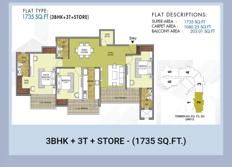 3 BHK Apartment 1630 Sq.ft. for Sale in Techzone 4, Greater Noida