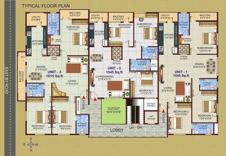 3 BHK 1544 Sq.ft. Apartment for Sale in Padmanabhanagar, Bangalore