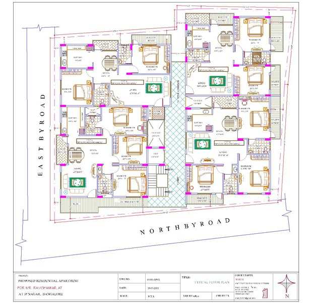 3 BHK 1370 Sq.ft. Apartment for Sale in J. P. Nagar, Bangalore