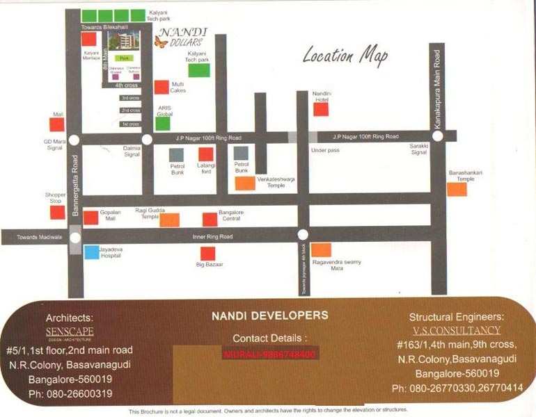 3 BHK Apartment 1850 Sq.ft. for Sale in J. P. Nagar, Bangalore