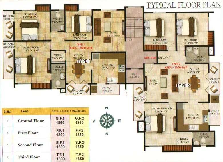 3 BHK Apartment 1800 Sq.ft. for Sale in J. P. Nagar, Bangalore