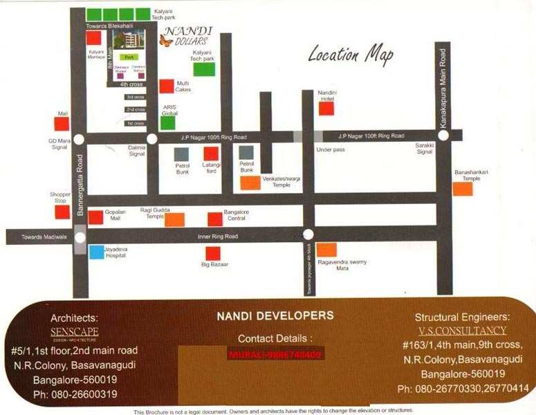 3 BHK Apartment 1850 Sq.ft. for Sale in J. P. Nagar, Bangalore