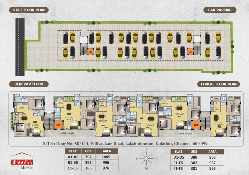 2 BHK Apartment 996 Sq.ft. for Sale in Kolathur, Chennai