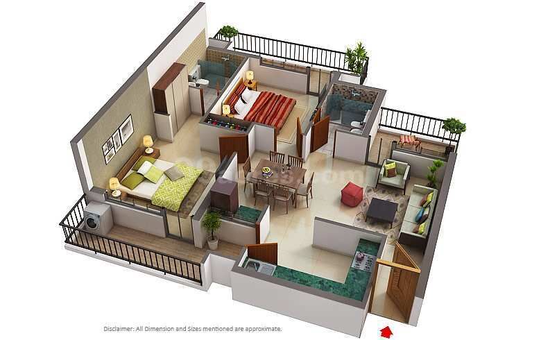 2 BHK Apartment 1275 Sq.ft. for Sale in VIP Road, Zirakpur