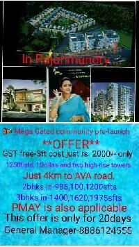 2 BHK Flat for Sale in Navabharat Nagar, Rajahmundry