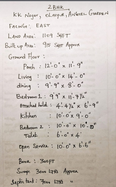 2 BHK 1109 Sq.ft. House for Sale in KK Nagar, Tiruchirappalli