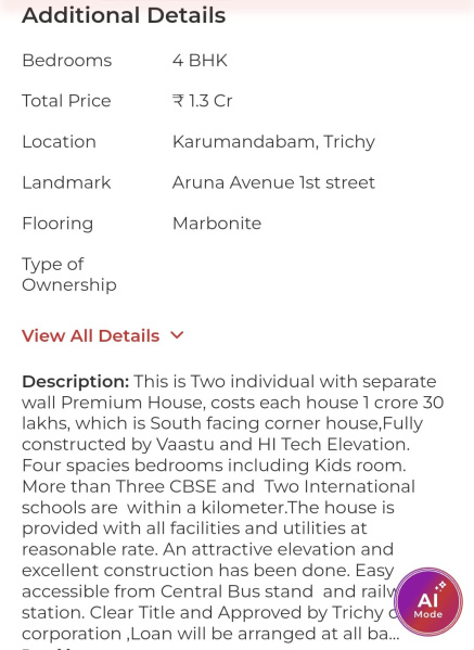 3 BHK 1720 Sq.ft. House for Sale in Karumandapam, Tiruchirappalli