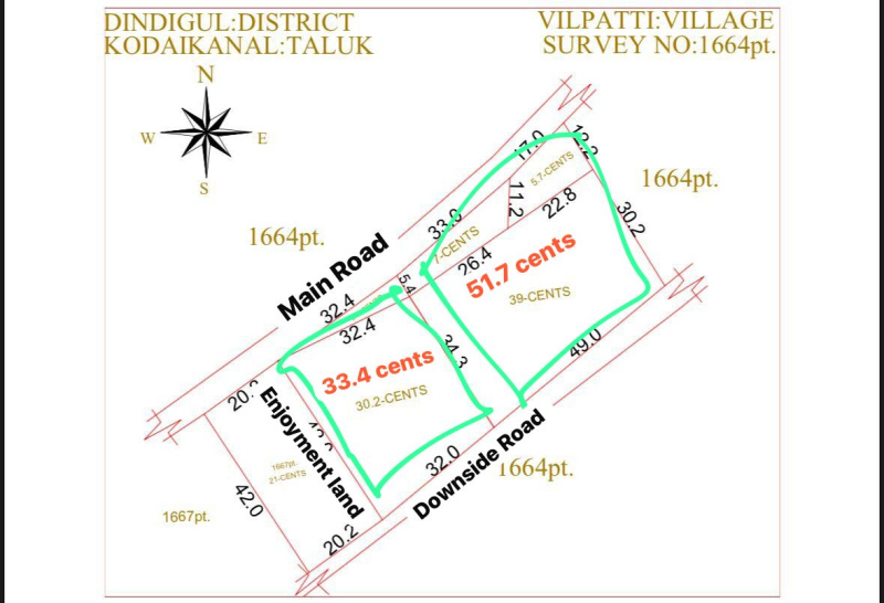  83 Cent Agricultural/Farm Land for Sale in Vilpatti, Kodaikanal