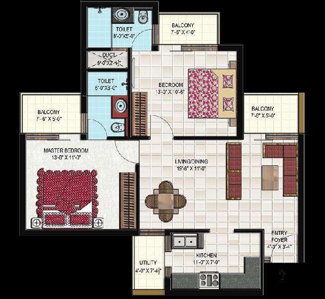 2 BHK Apartment 1075 Sq.ft. for Sale in Sector 126, Airport Road, Mohali